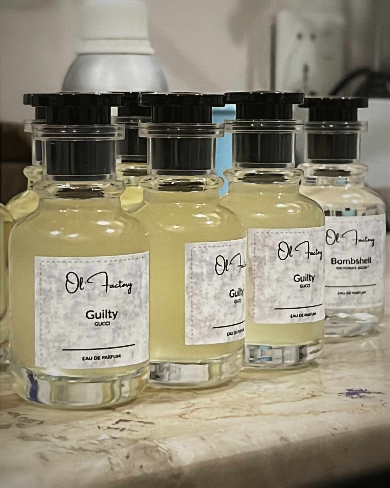 Guilty inspired perfume bottles by Ol' Factory